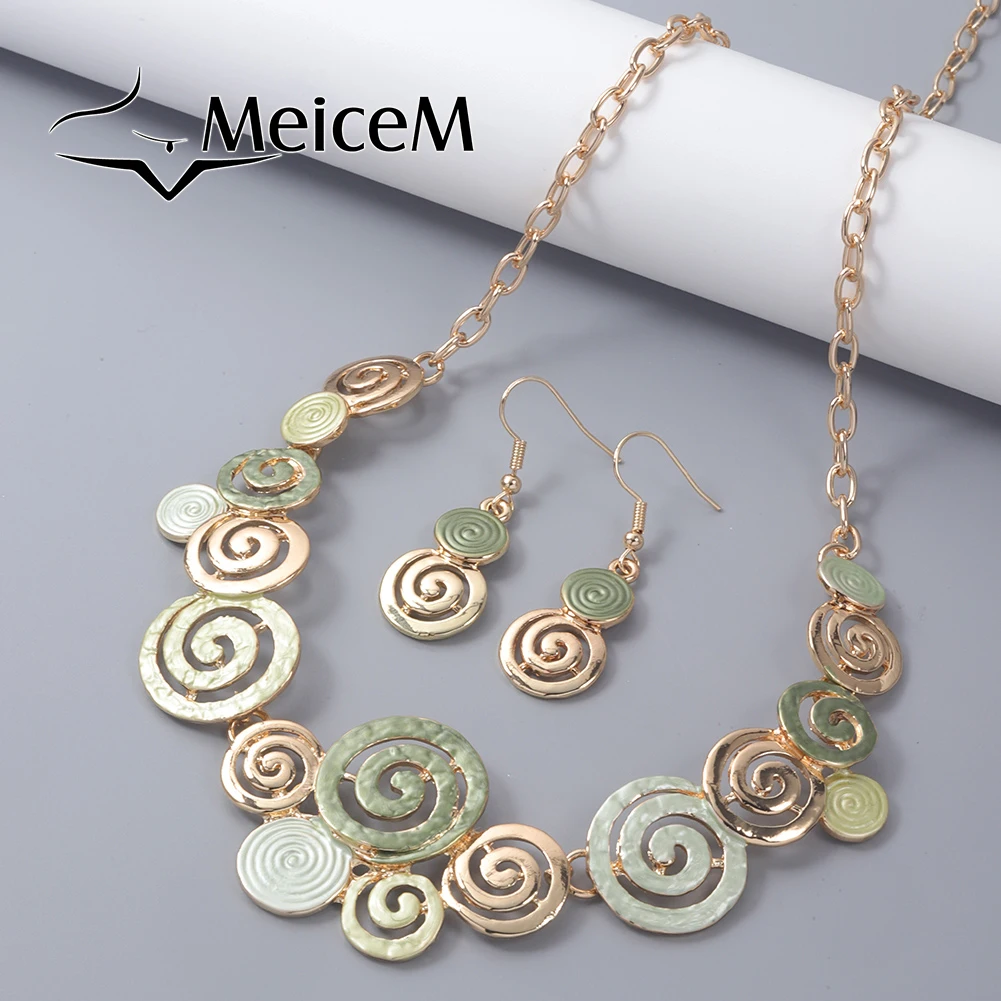 2024 Jewelry Sets Women\'s Original Design Threaded Geometric Earrings Necklace Set Mother\'s Day Gift Banquet Accessories for Mom