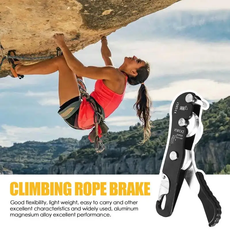 

Climbing Descender Self-Braking Descender Rope Rescue Equipment Hand Controls Safe Climbing Accessories Self-Locking Rappelling