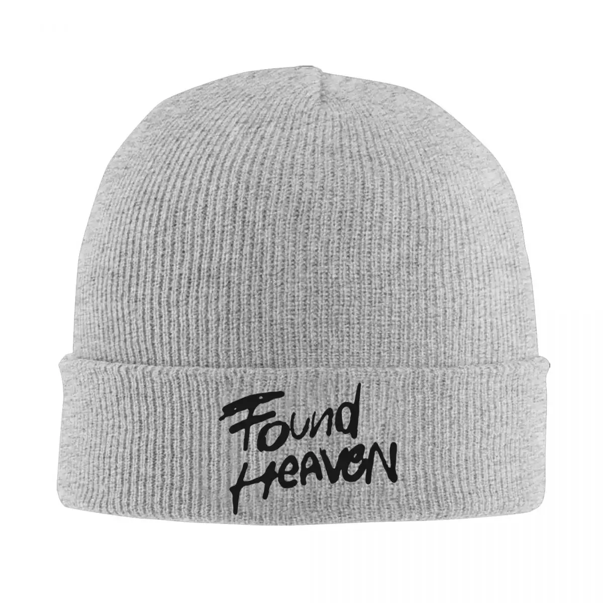 Found Heaven Bonnet Hats Handwritten Knitting Hat Men Women Casual Elastic Beanie Hats Spring Hippie Pattern Cap