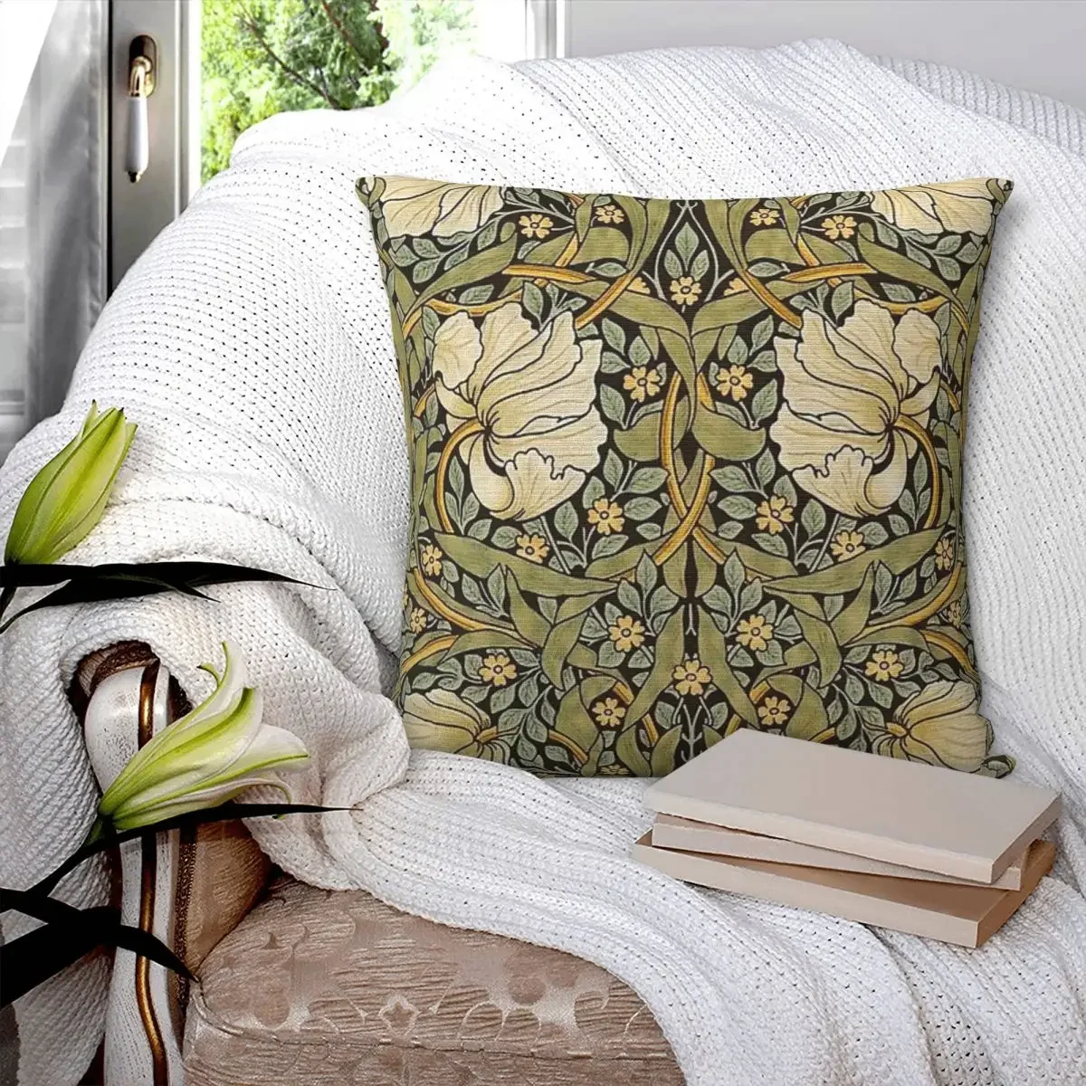 Pimpernel By William Morris Pillowcase Polyester Pillow Cover Cushion Comfort Throw Pillow Sofa Decorative Cushion Used for Home