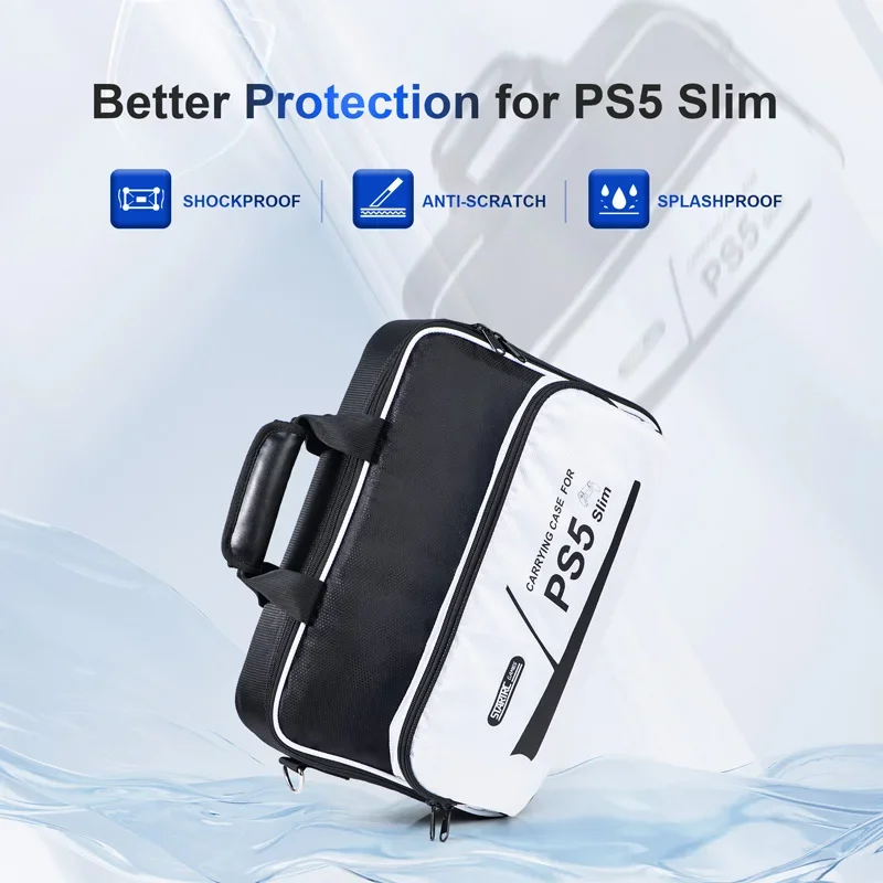 Bolsa de almacenamiento portátil delgada para PS5, Estuche de transporte, bolso de viaje para Sony PlayStation 5, accesorios para consola de juegos delgada
