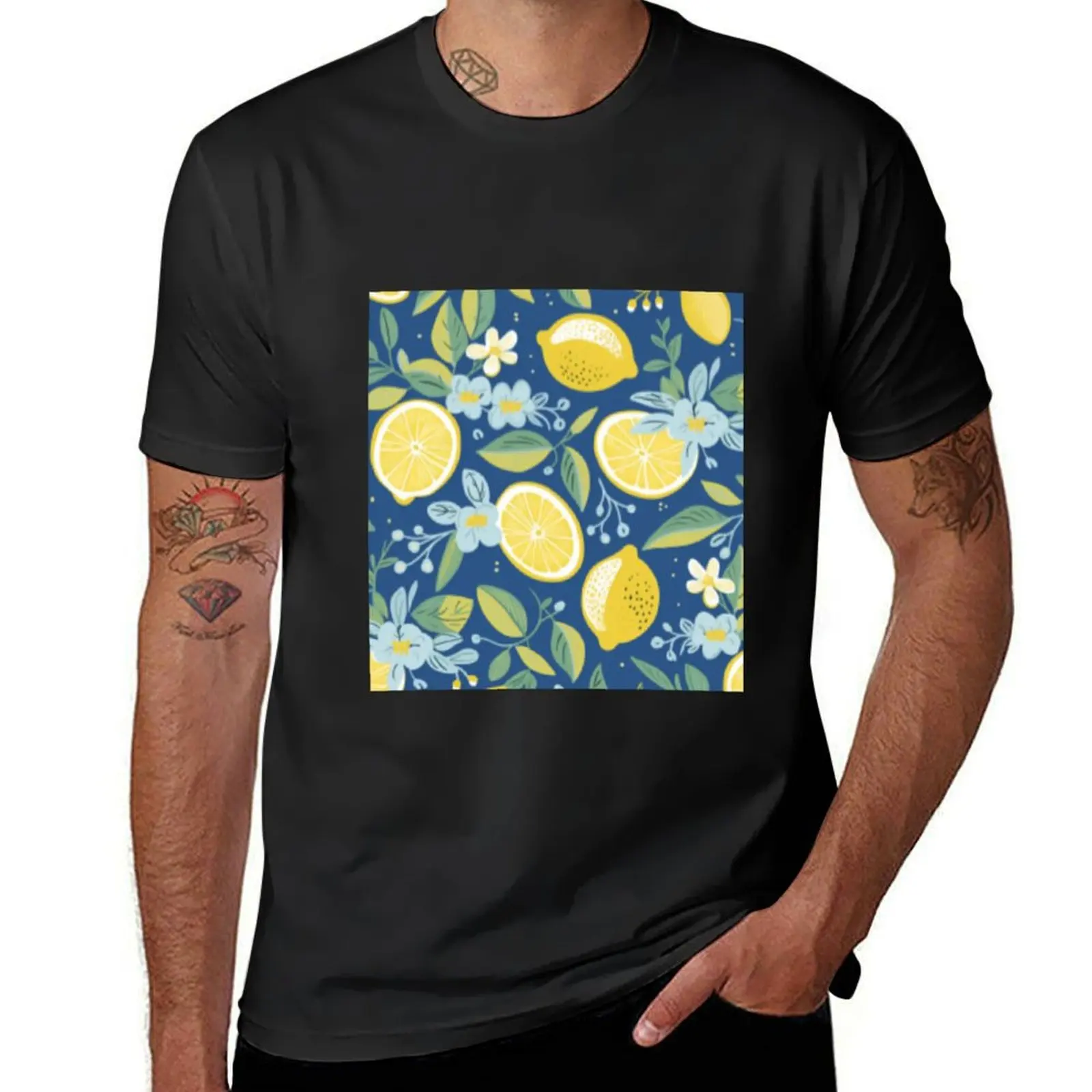 Lemon pattern T-Shirt vintage clothes customs design your own men t shirts