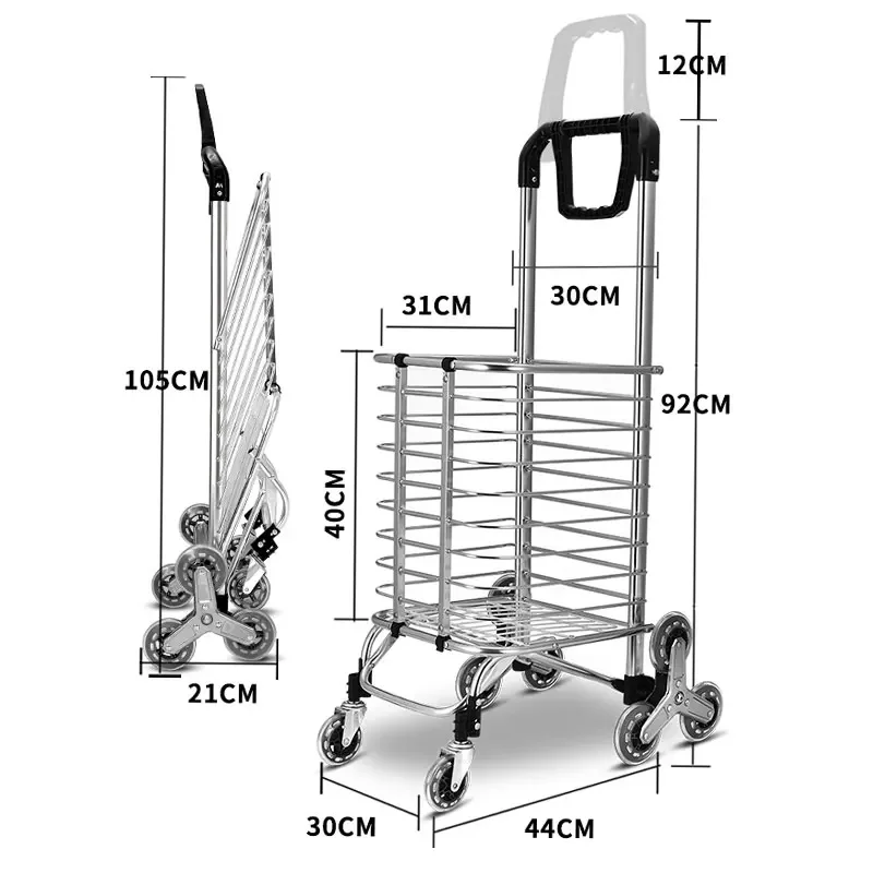 

Shopping Grocery Small Climbing Stairs, Portable Foldable Trailer, Household Trolley Cart, Trolley, Pull Goods