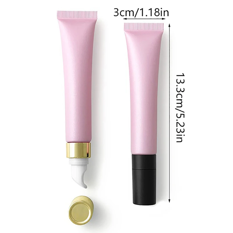 Óleo essencial de maquiagem para viagem, creme vazio para os olhos, tubos recarregáveis de apertar, 20ml, garrafa de vácuo, recipientes de brilho labial