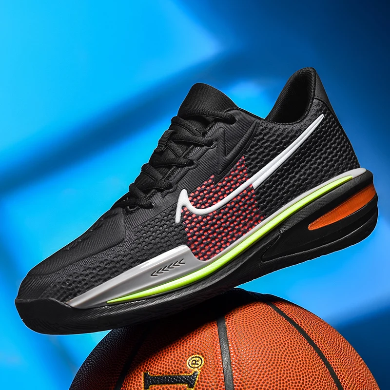 Fashionable and versatile casual basketball shoes with wear-resistant air cushions and rubber shock absorbers