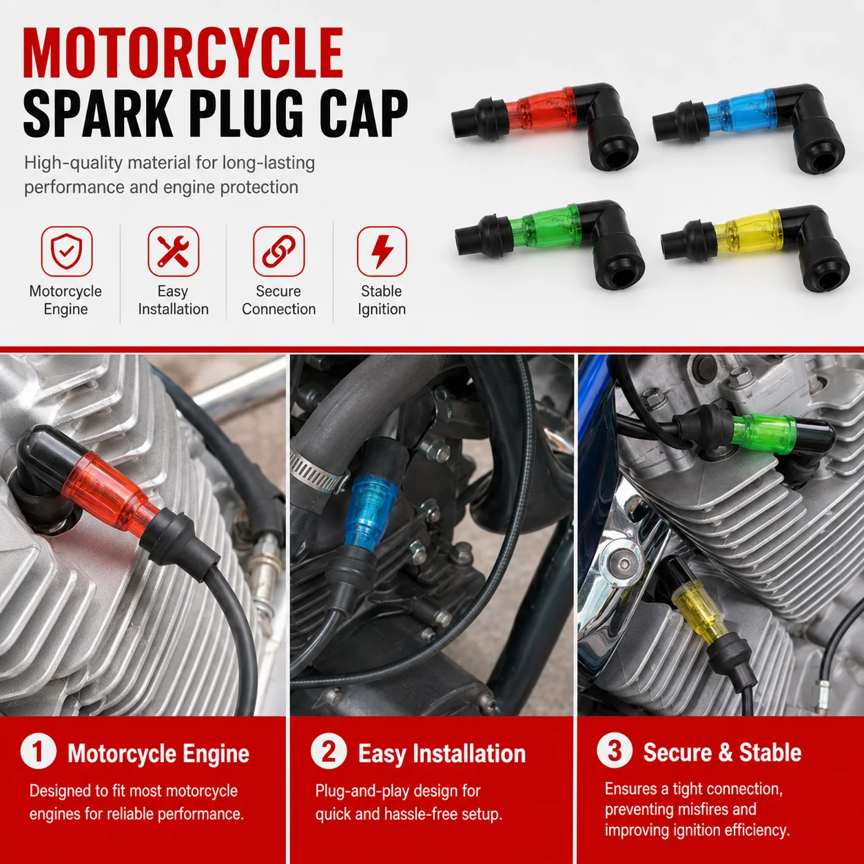 PINMOAP 1/2 ชิ้น หัวเทียนมอเตอ - Motorcycle Spark Plug บทวิจารณ์และราคา