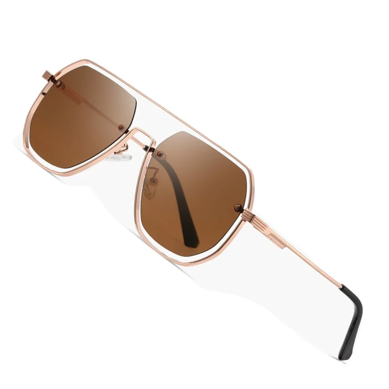 

New Style Metal Polarized Sunglasses Outdoor Sun Protection Driving Sunglasses Fashionable Men's Square Frame Sunglasses