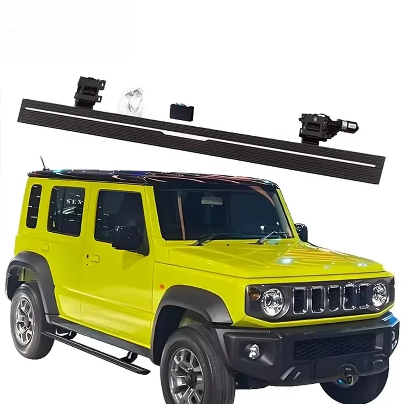 Sports Style Aluminum Alloy Automatic Electric Side Step - All Black Panel Running Board For Jimny 3 Doors