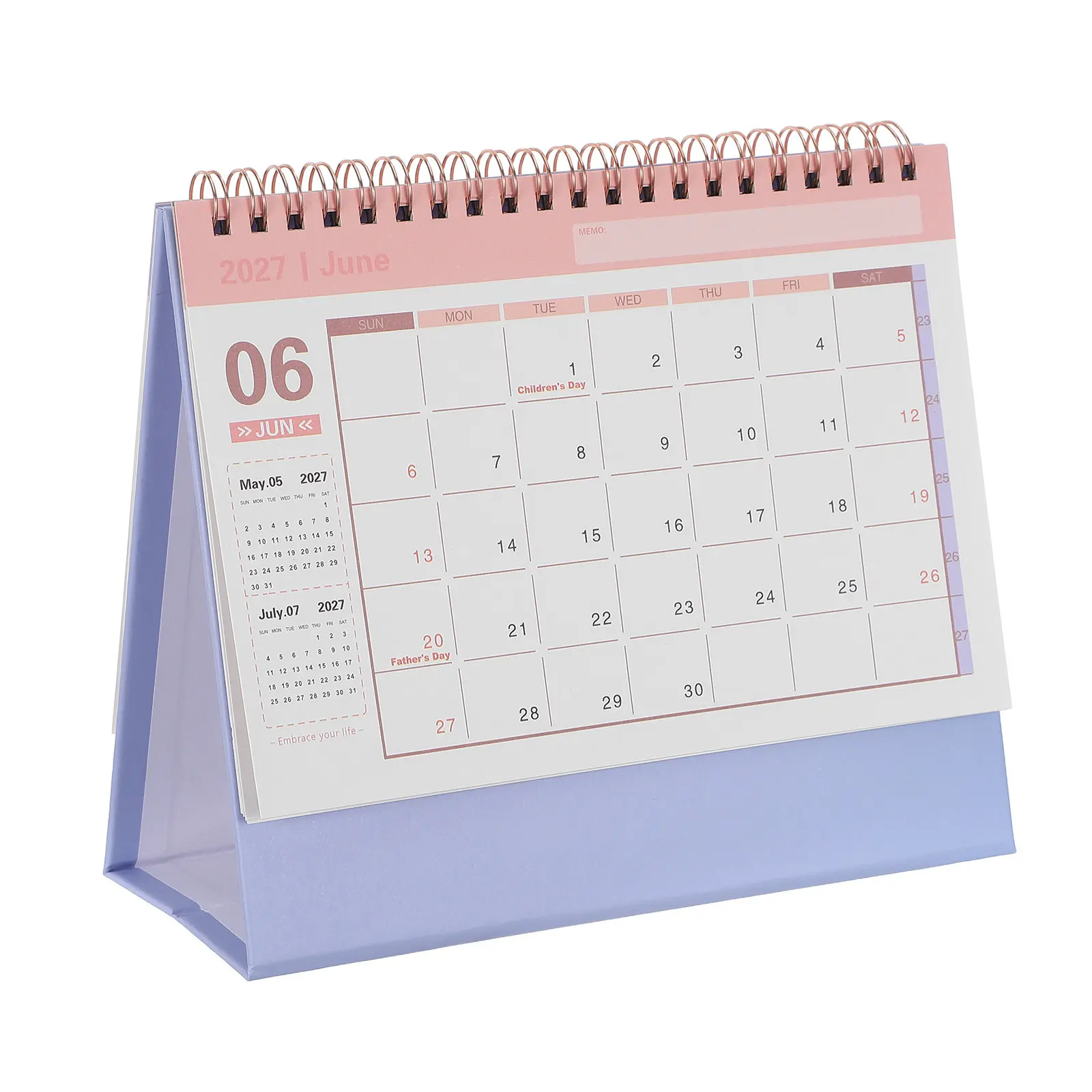 2027 Desk Calendar July 2026 to Dec 2027 18 Month Academic Home Office School Desktop Monthly Flip Planner Habit Tracker Journal