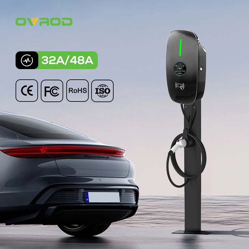 Ovrod 48A Tesla Home Charger Station 3 Phase Fast Electric Car Chargers Current Adjustable 11Kw Tesla Ev Charger