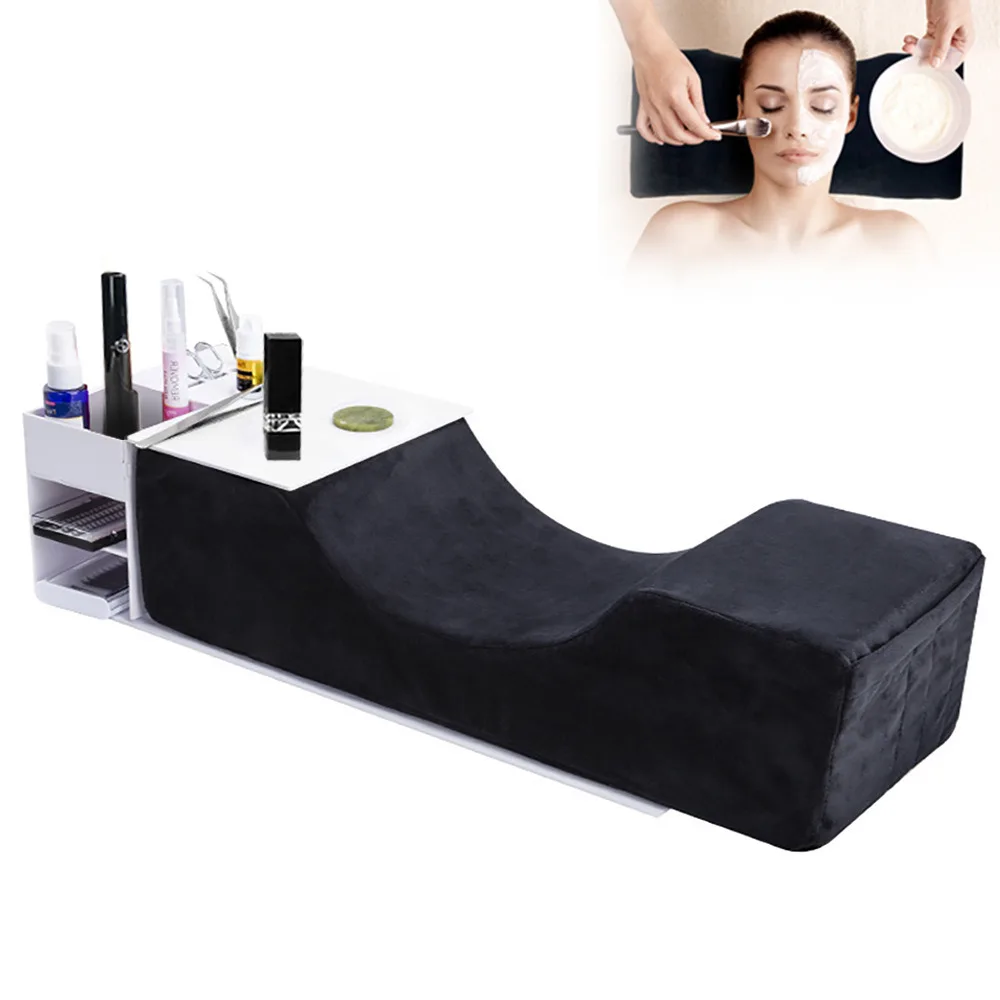 Memory Foam Neck Curve Beauty U Shape Ergonomic Curve Eyelash Extension Pillow with Shelf Stand Eyelash Shampoo Pillow for Neck