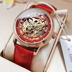 AOKULASIC Women Automatic Mechanical Watches Skeleton Wristwatches Ladies Elegant Luxury High Quality New Watch Waterproof Clock