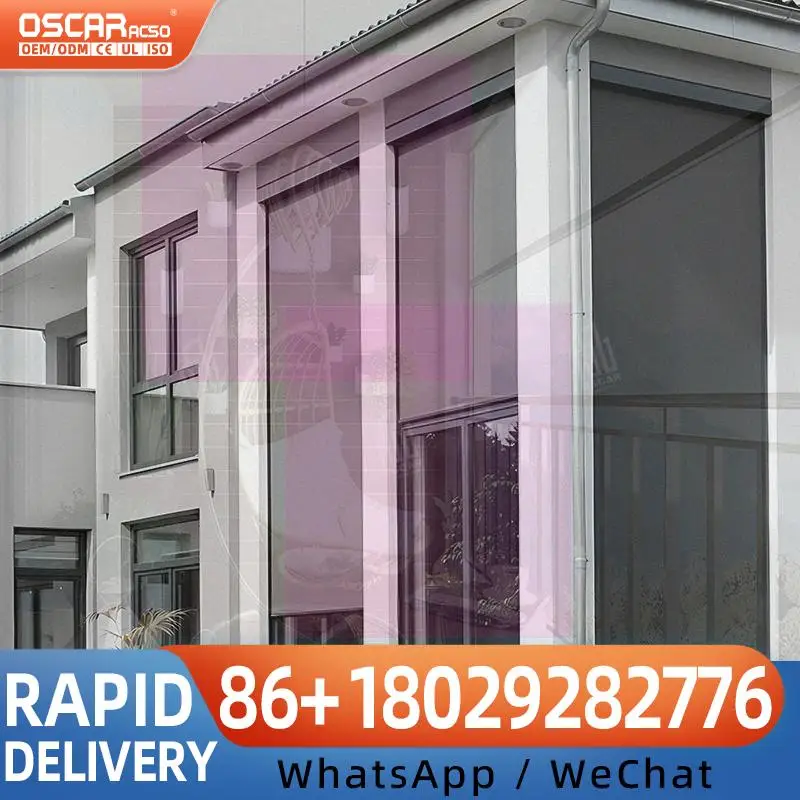 

Электрические моторизованные уличные балконные солнцезащитные шторы с рамой из алюминиевого сплава, ветрозащитный экран, США, европейский патио, сад, Po