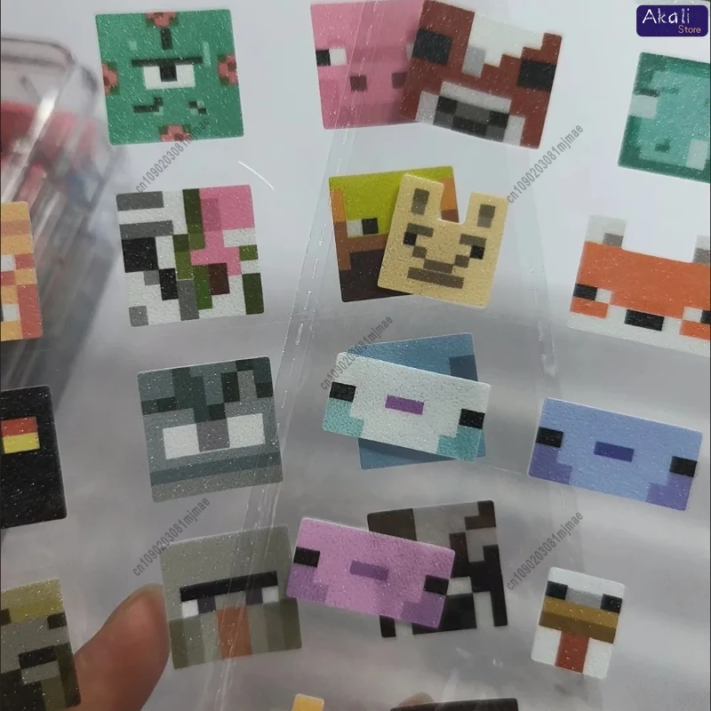 مجموعة ملصقات لامعة على شكل بكسل، ملصقات زخرفية لطيفة يمكنك صنعها بنفسك لأجهزة الكمبيوتر المحمول والهاتف المحمول وسجل القصاصات ومستلزمات الحرف اليدوية للأطفال