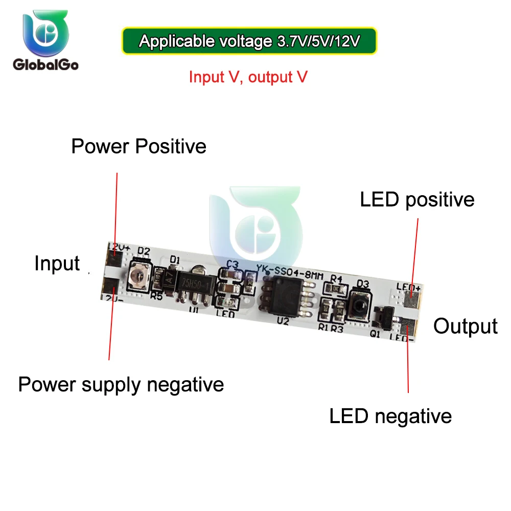 جهاز استشعار الحركة DC12V 60W مفتاح كنس يدوي بموجة مسح يدوي مستشعر الأشعة تحت الحمراء مفتاح تشغيل/إيقاف سهل الاستخدام خزانة خزانة مصباح/خزانة ملابس