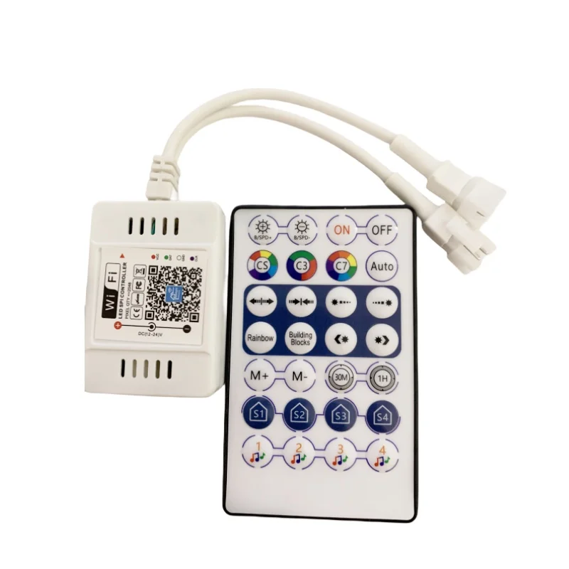 28Key Double Output LED SPI Controller Mini WiFi Led Pixel Controller DC12-24V WS2812B Addressable Magic Home APP phone control