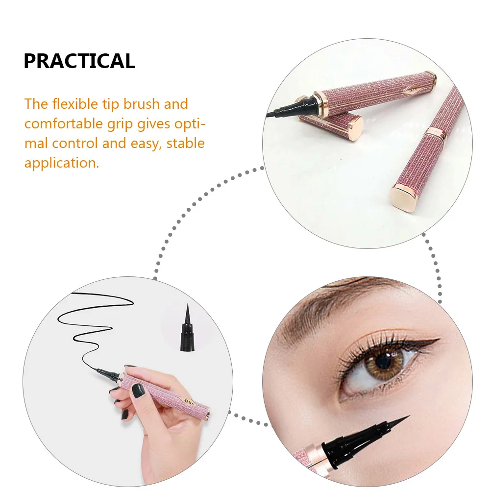 قلم تحديد عيون مقاوم للماء، طرف رفيع مزلق ناعم مع قبضة مريحة مقاومة للتلطخ، مثالية لـ #1