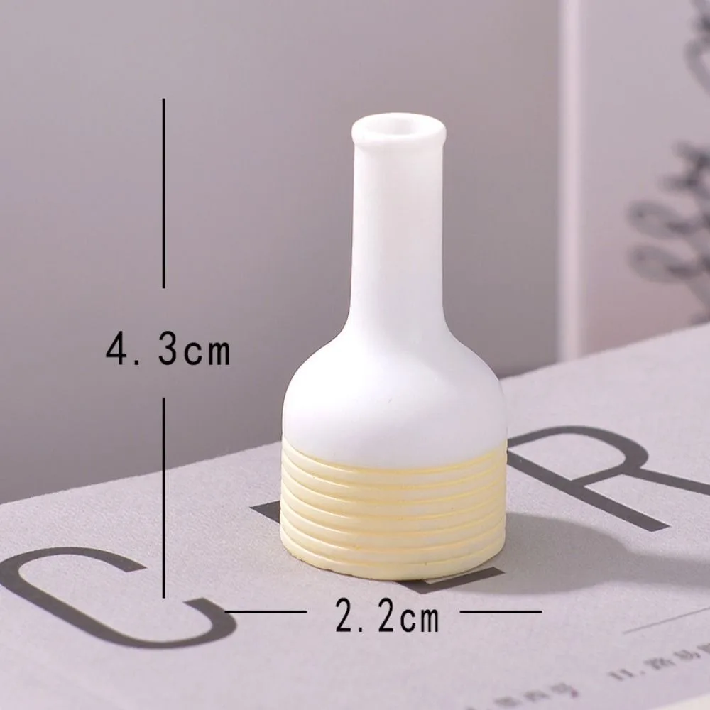 Waterproof Simulation Mini Vase Handmade Small Resin Mini Flower Vase Resin Craft Micro Landscape Vase Home Decoration
