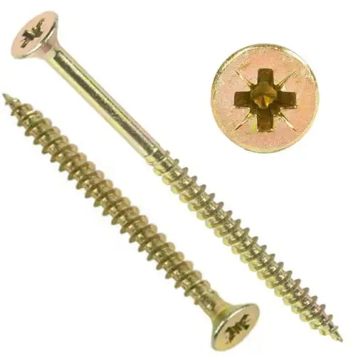 m3-m6 self tapping screw din7505 yellow white zinc plated countersunk head mdf fiberboard screw