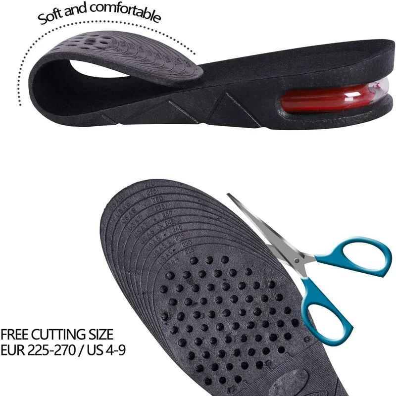 Air Cushion Elevator Shoe Insole Lifts Inserts for Men Women Taller Insoles 3-9cm Height Increase Insoles Taller Insoles