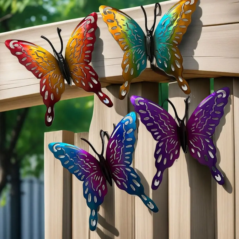 

4Pcs Iron Butterfly Wall Art Hanging Cute Exquisite Butterflies Sculpture Ornaments Waterproof Creative Animal Statues Home