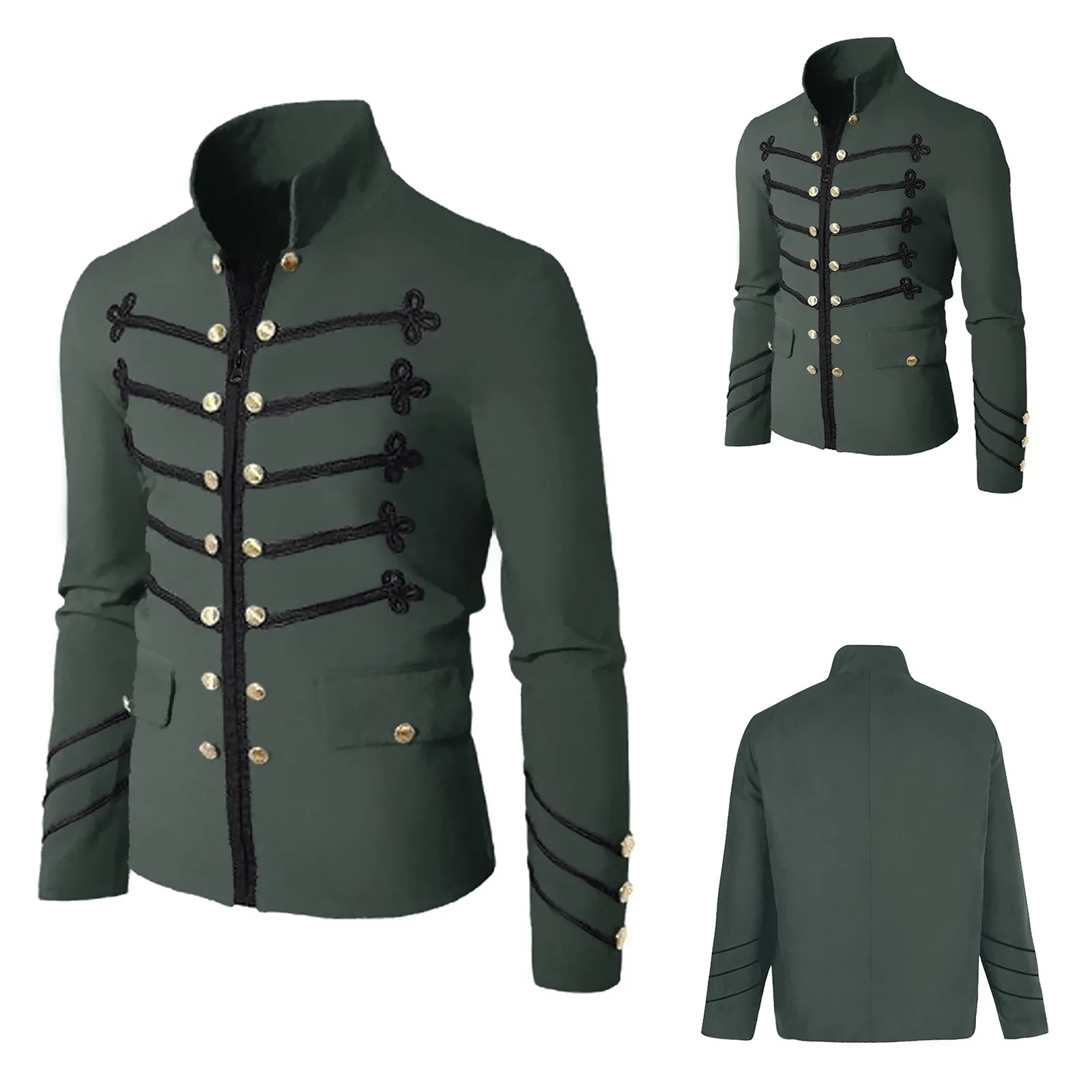 Steampunk uomo abbigliamento gotico giacche militari giacca Vintage medievale colletto alla coreana cappotto Rock cappotto cappotto Punk retrò da