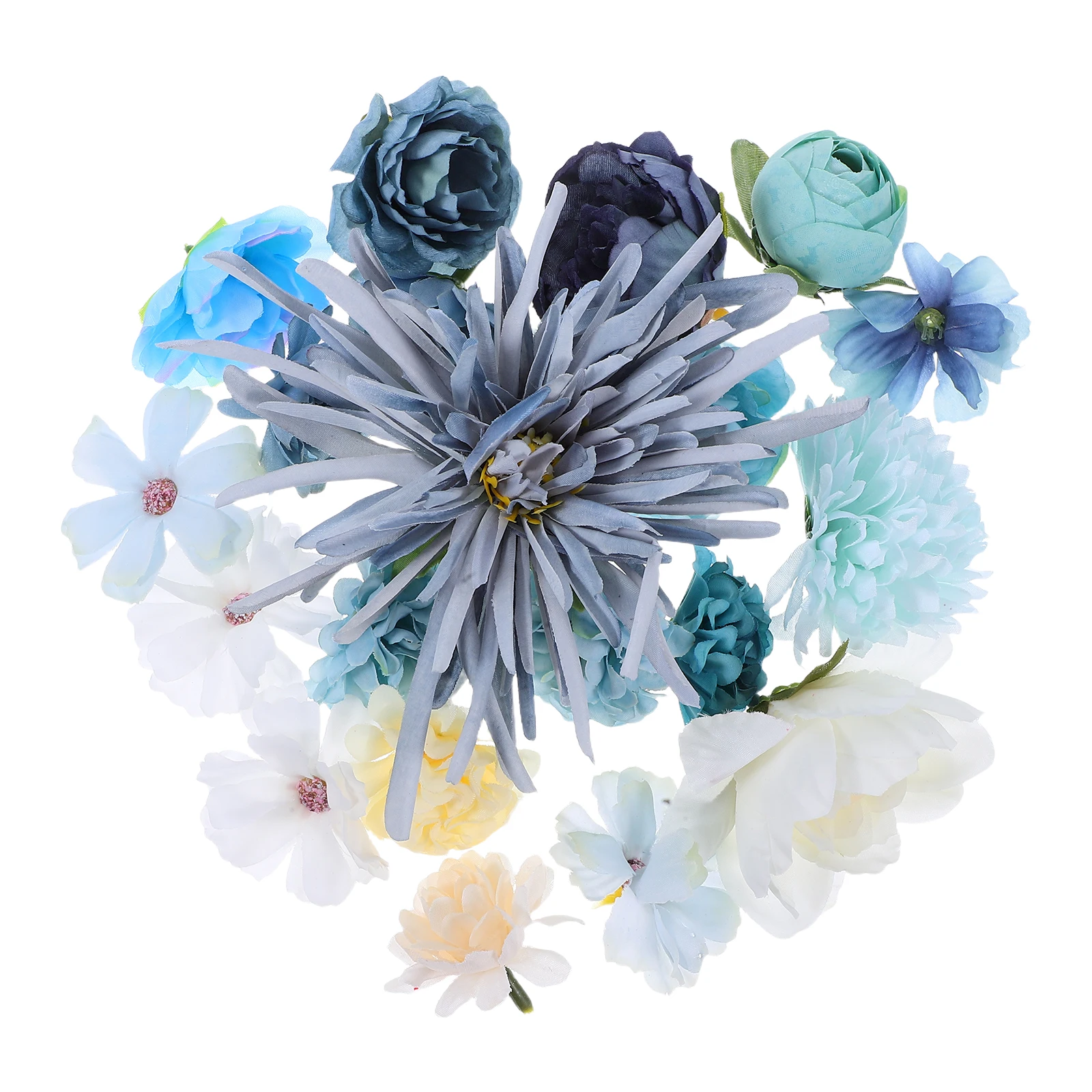 

20 Pcs Bachelor's Hat Artificial Floral Heads Hairpin for Crafts Decorative Metal Fake