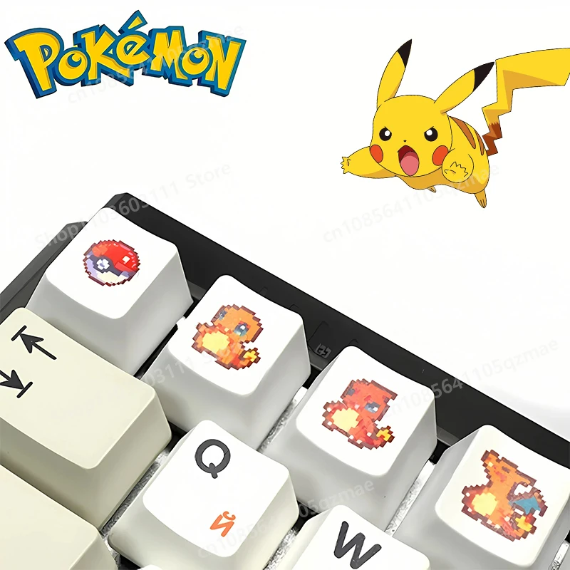 

Anime Pokémon Keycap Store Pixel Wind Card Charizard Blastoise Bulbasaur Poke Ball PBT Creative Mechanical Keyboard Gifts