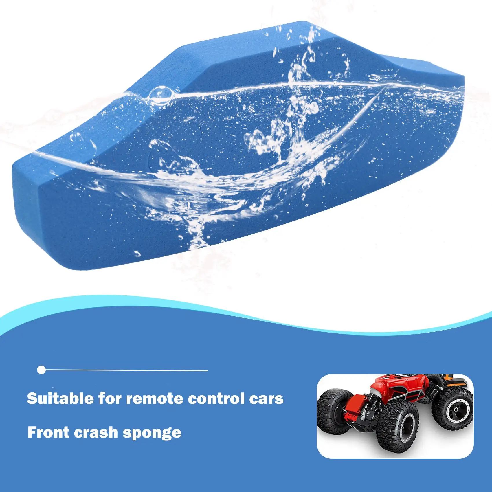 Front Bumper Sponge Foam for TAMIYA TT-01 TT-02 TT01 TT02 1/10 RC Car Upgrade Parts Spare Accessories,Blue