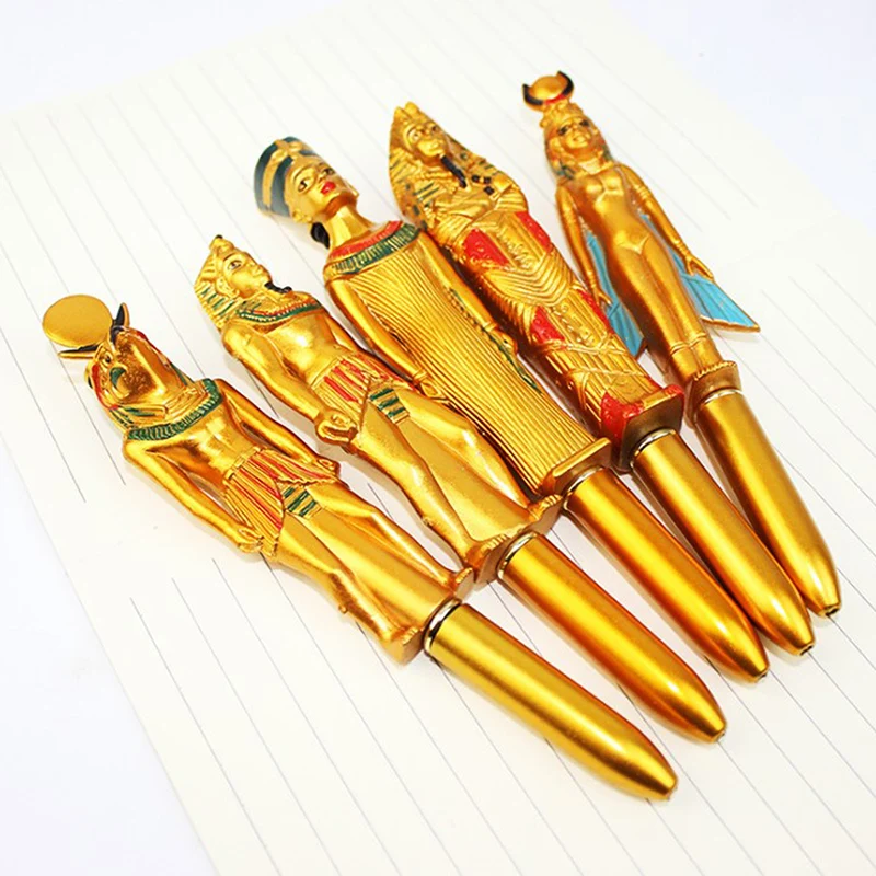 1pcs Egyptian Pharaoh Blue Ink Ballpoint Pen Hot Stamping Mummy Writing Ballpoint Pen