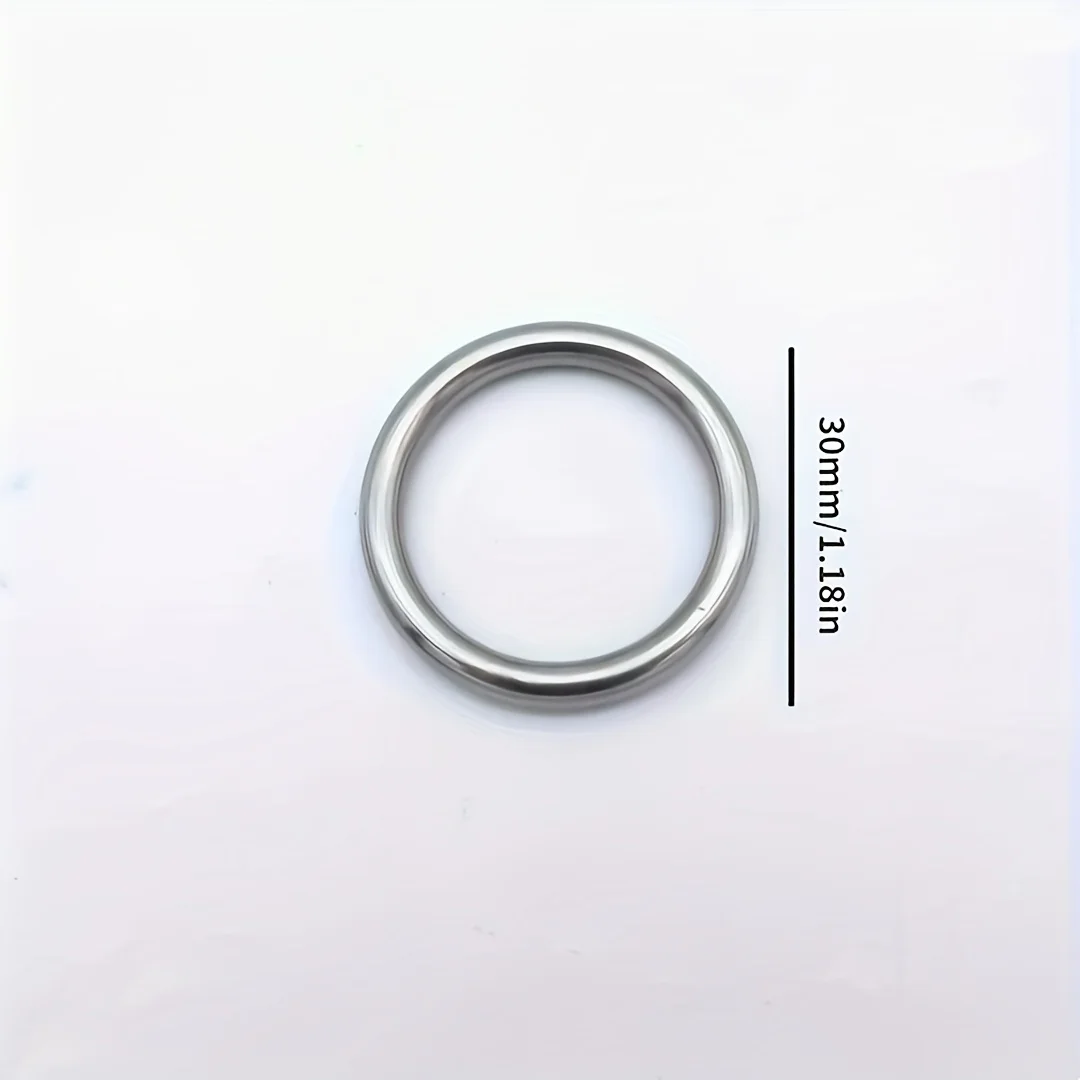 20pcs Stainless Steel Solid round Ring Seamless Welding Pet Ring Net Hand Pulling Ring Decorative O-Ring Lift Ring