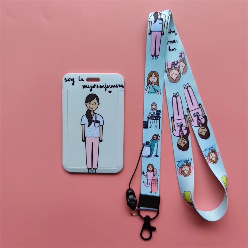 Neue Kreative Arzt Krankenschwester Lanyards ID Abzeichen Halter Frauen Karte Halter Hängen Seil Mädchen Lanyard Karte Fall Versenkbare Clip – Detail 27