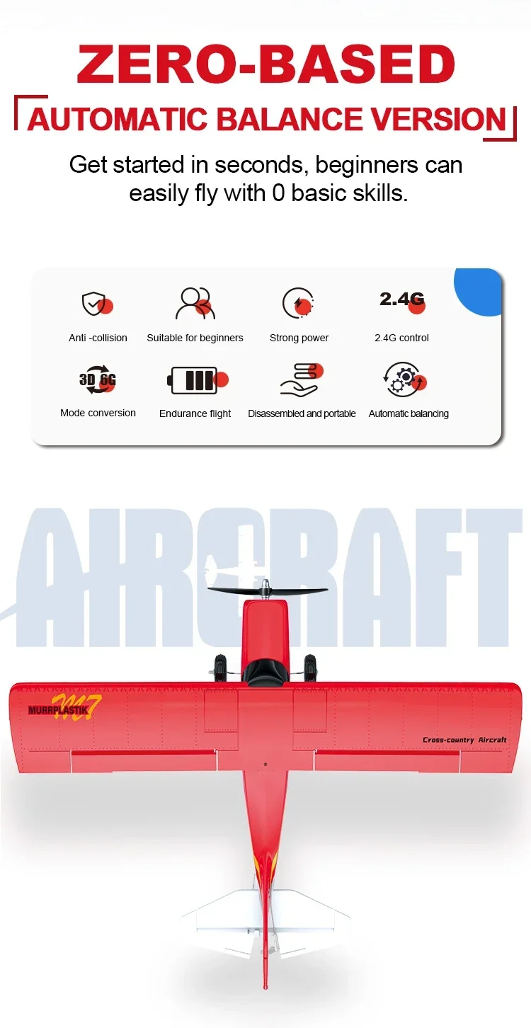 Qidi560 RC Flugzeug Moore M7 Off-road 4CH Fernbedienung Flugzeug Bürstenlosen Starrflügel Flugzeug Modell EPP Schaum Spielzeug für Kinder – Detail 2