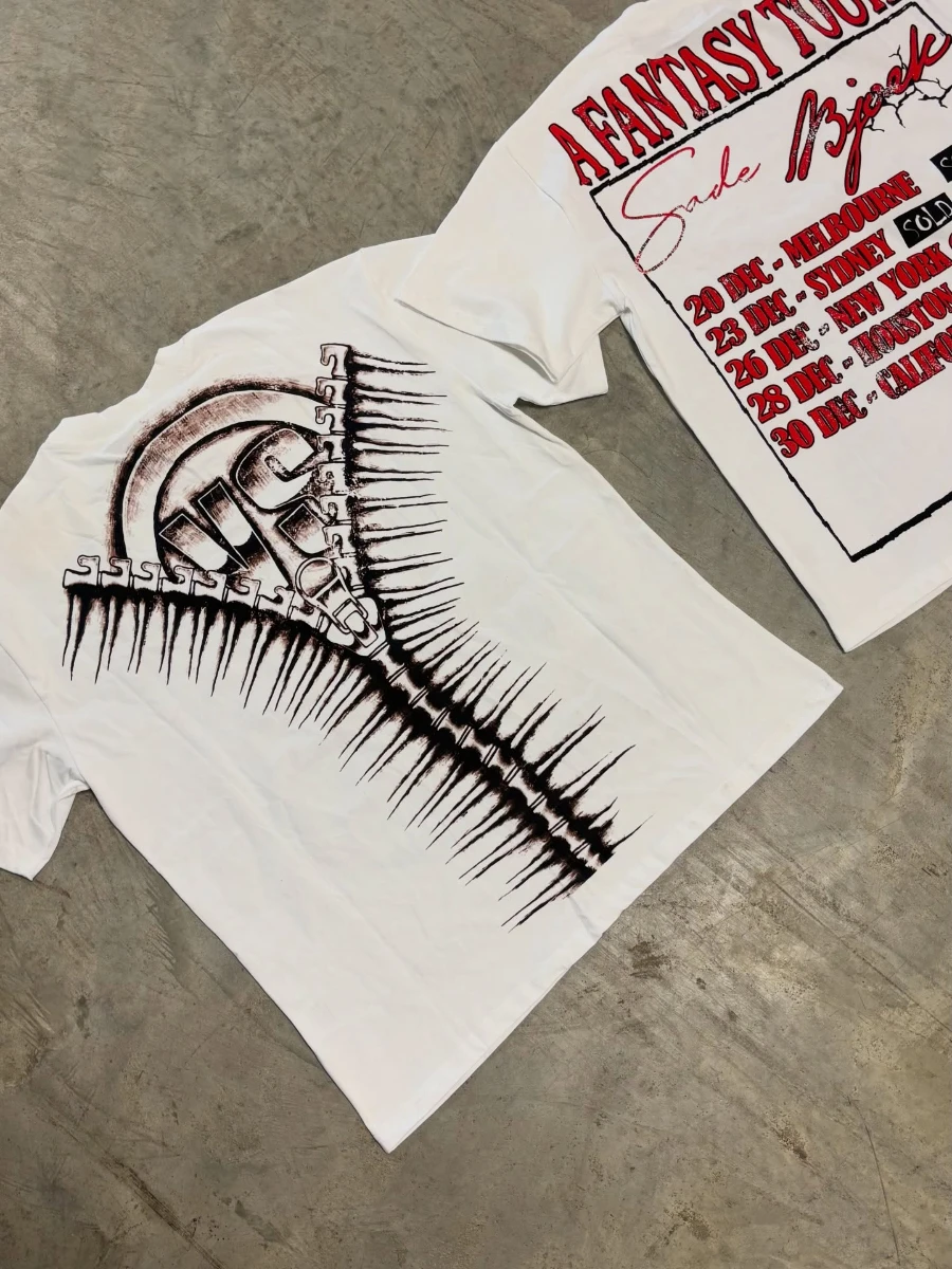 Y2K Vale Forever Valley Dreams Cream Scissorhands Tee Size Small Tee Summer New Vintage Breathable Streetwear