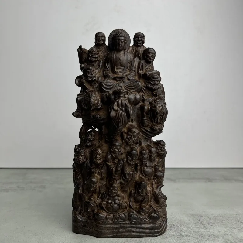 Hand-Carved Agarwood Buddha Statue - 9.25*5.5*3.5