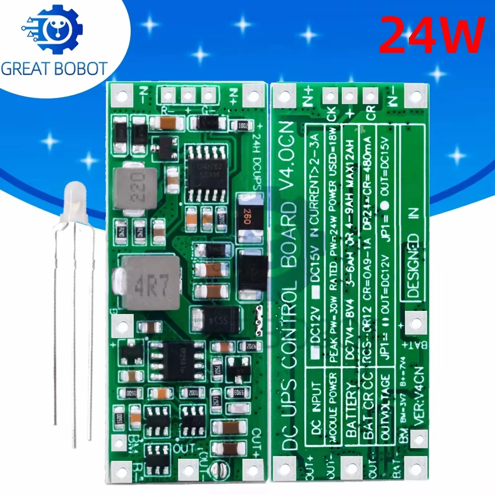 2S DC 12V/15V 24W 1A UPS Netzteil Modul Unterbrechungsfreie Power Control Board 2S V4.0CN Lade Step Up Schutz Modul