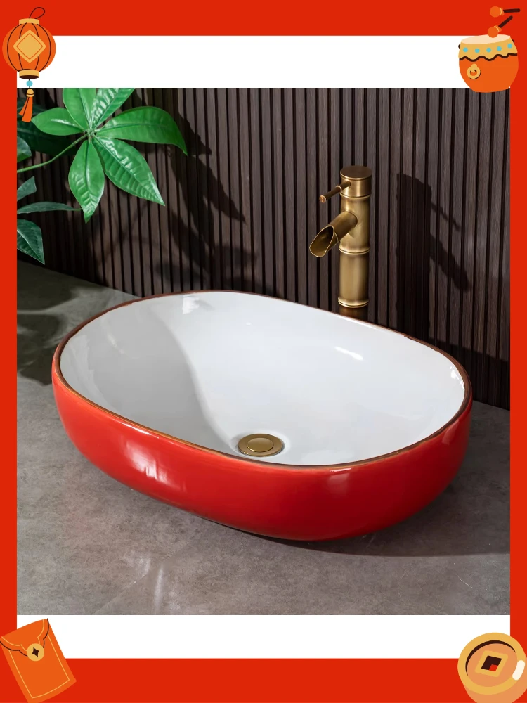 

Ceramic wash basin outdoor balcony wash hotel villa table basin outdoor wash basin