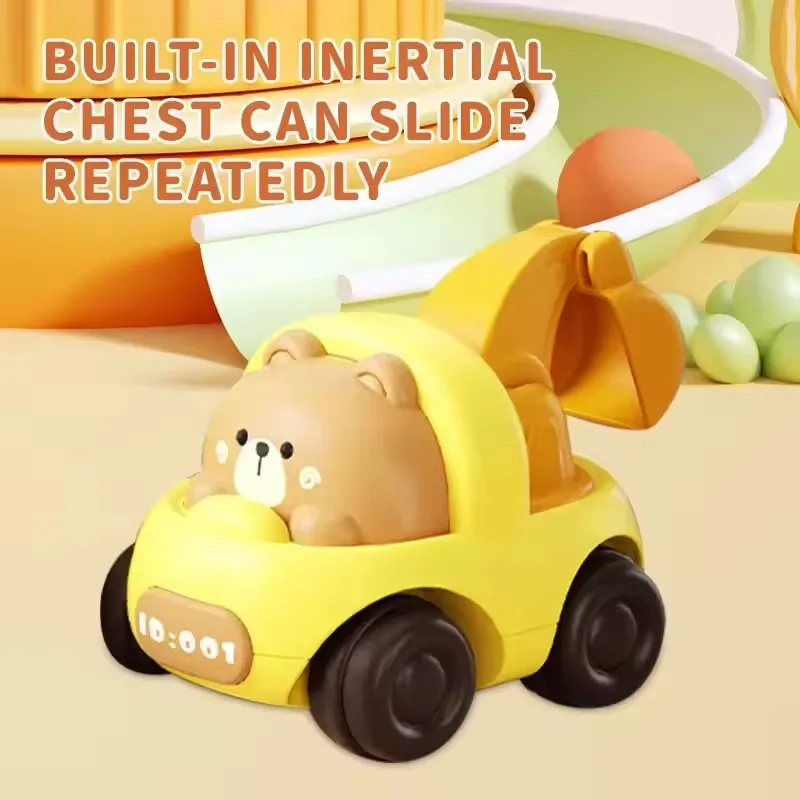Kids toys engineering car boys interactive sliding toy car inertia cartoon car mini excavator