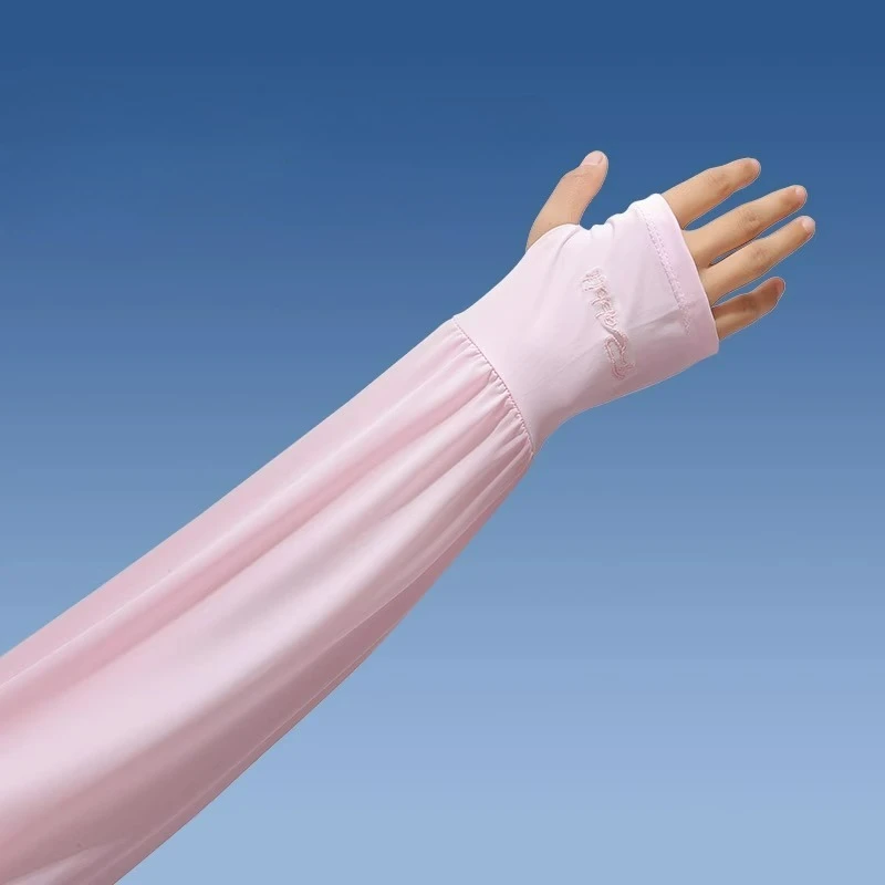 Mangas de hielo con protección solar Mangas de seda de hielo para hombres y mujeres Versión suelta de verano más mangas de manga larga