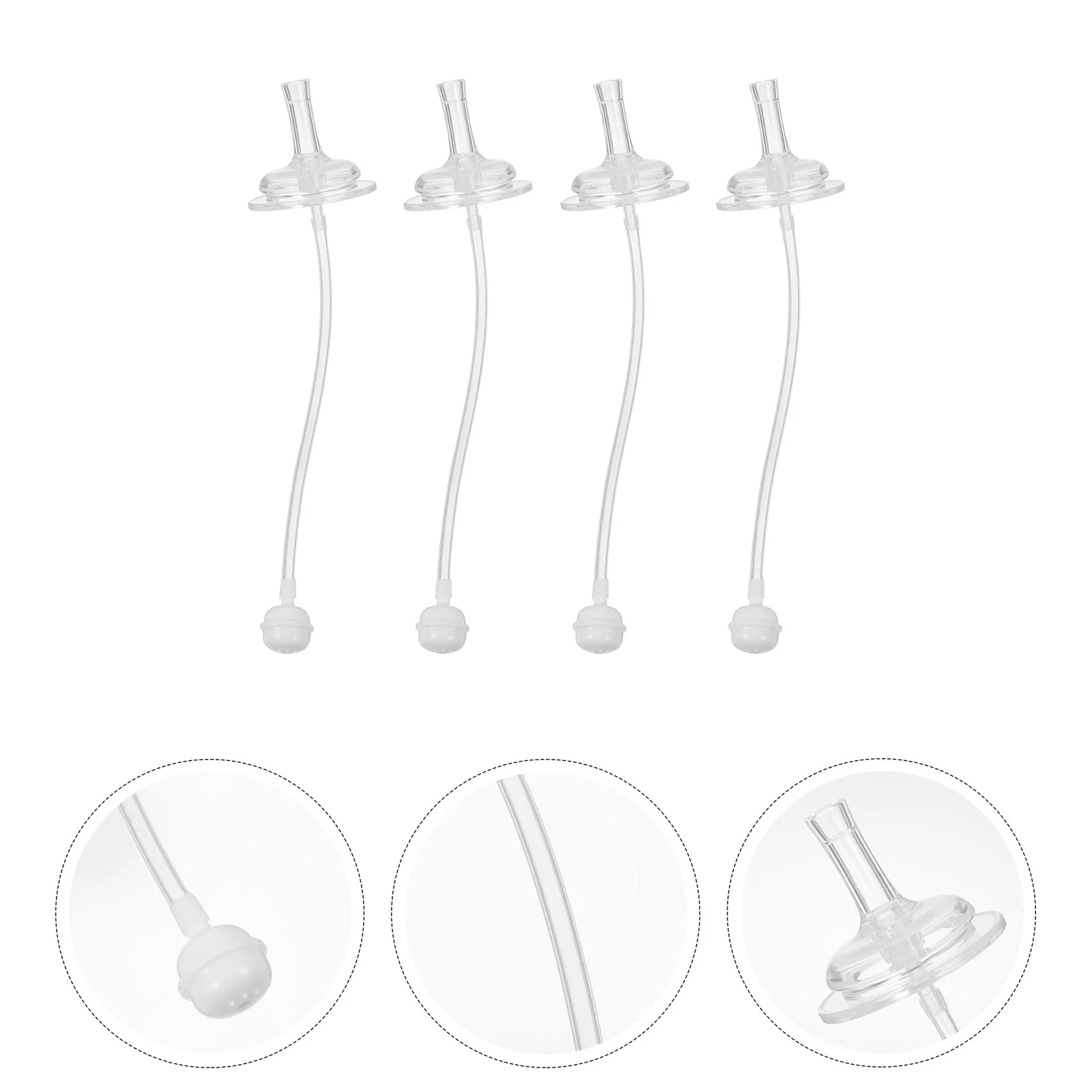 4 Pcs Reusable Straw Water Spout Baby Watering Cup Bottle Feeding Accessories Drinking