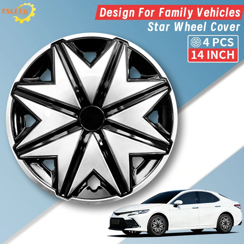 

14 Inch HX Style Wheel Covers for Steel Iron Rim Wheel Cover Set of 4 Design for Honda Volkswagen,Chevy, Mazda,Dodge Hub Caps