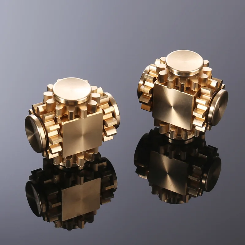 New Double Ferris Gear Fidget Spinner Nine Tooth Linkage Hand Spinner EDC Gear Linkage Finger Gyroscope Toy for Children Adults