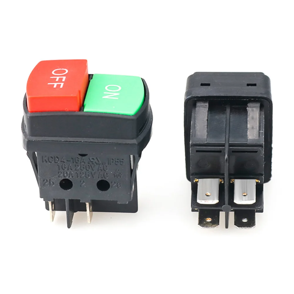 KCD4 Electromagnetic Starter Push Button Switches AC125-250V IP55 Waterproof Machine Garden Tool Equipment ON/OFF Toggle Switch