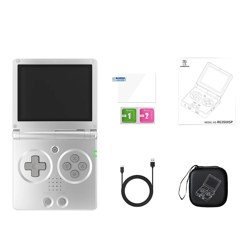 New Handheld Game Console For ANBERNIC RG35XXSP Classic Folding Flip Cover Retro Nostalgia Game Console With Storage Bag