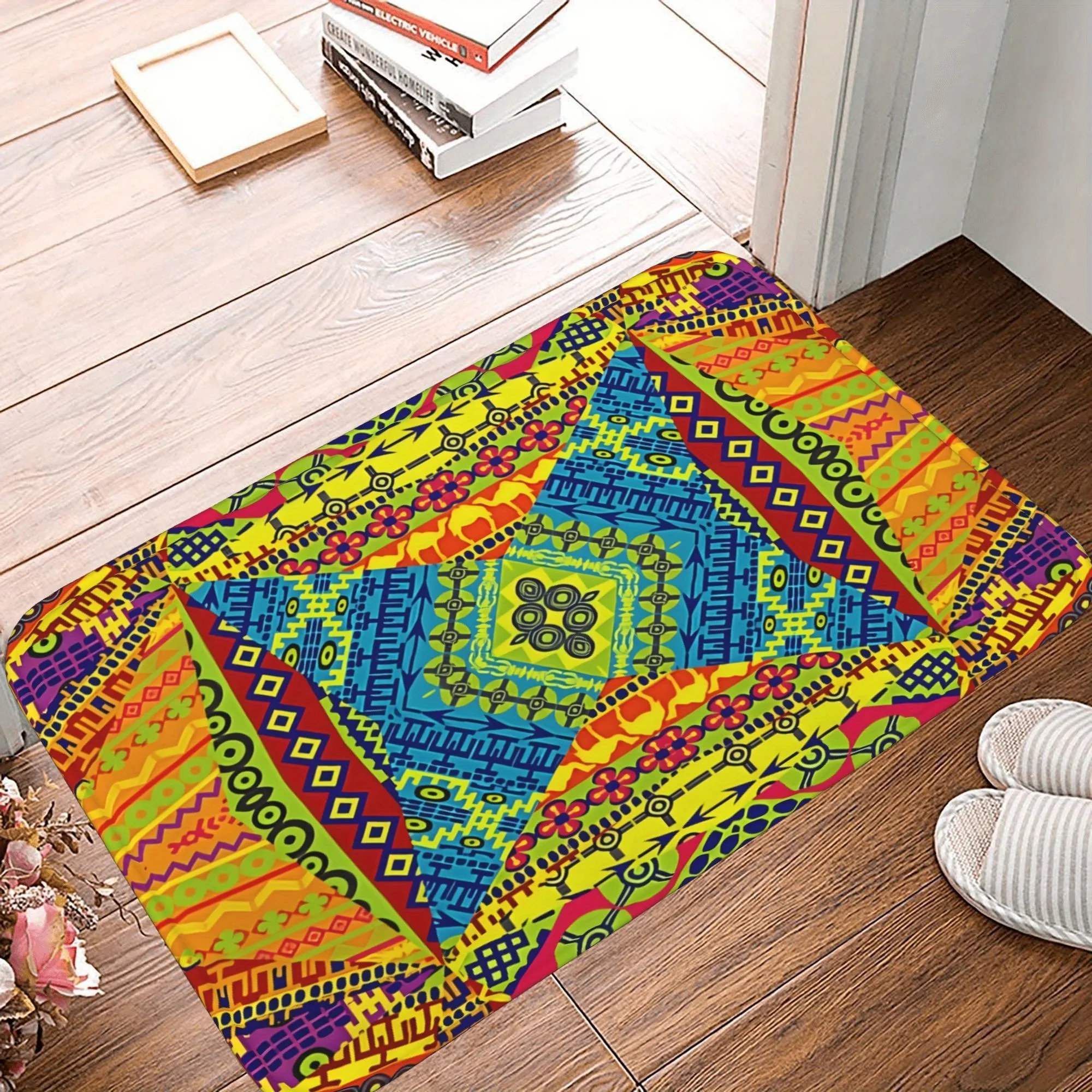 

1PC Bohe styles Pattern Kitchen Rug Non-Slip Door Mat Pop design Bathroom Rug Bath Mat Carpet for Home Sink Laundry Decoreeree