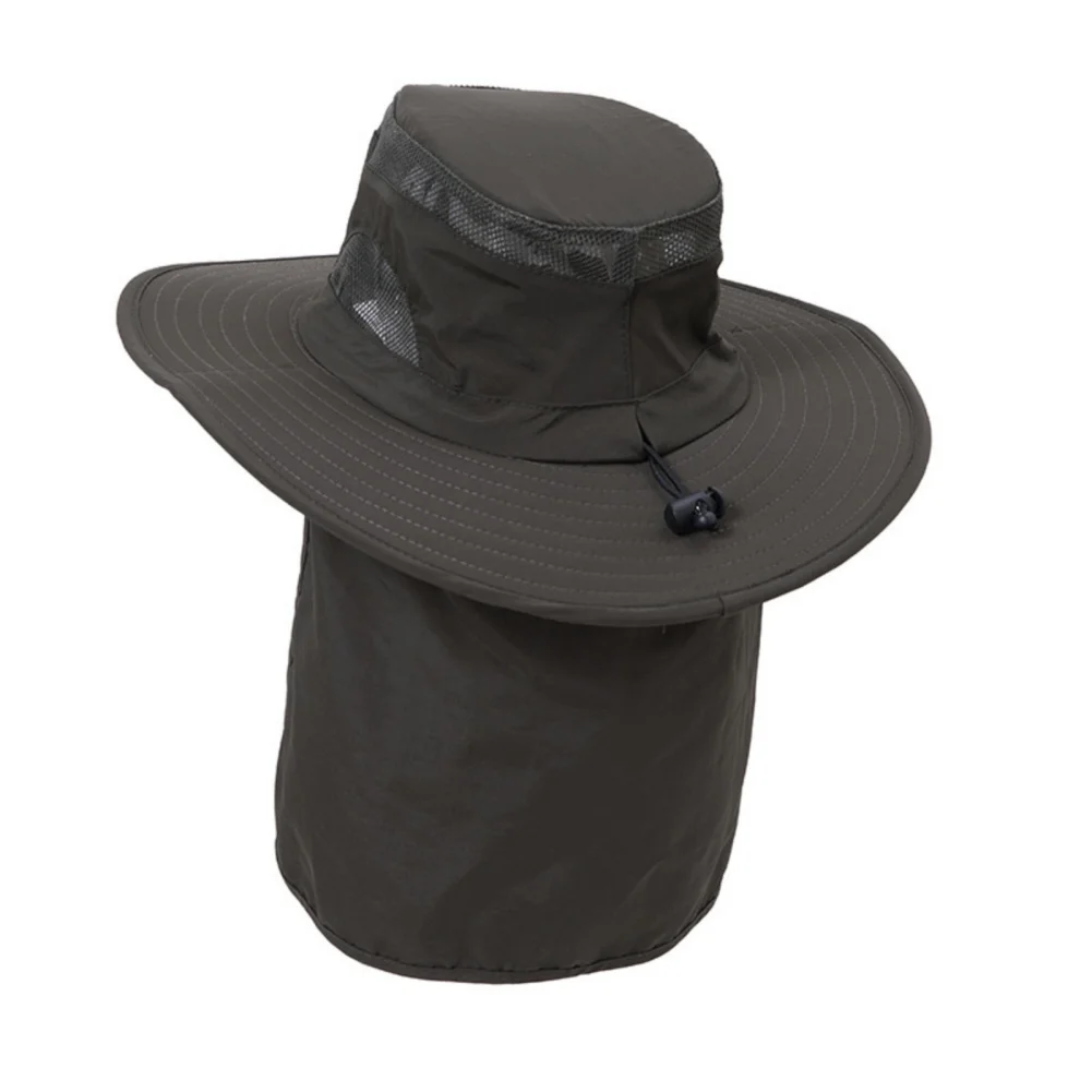 2in1 Summer UV Proteciton Bucket Hat With Back Neck Flap Cover Unisex Outdoor Safari Hiking Fishing Sunhat