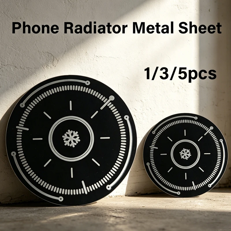 1/3/5 peças Placa de Metal para Radiador de Smartphone de 6cm para Adesivo Magsafe para iPhone Pro Samsung, Patch de Ferro Circular de 9cm para PC/iPad
