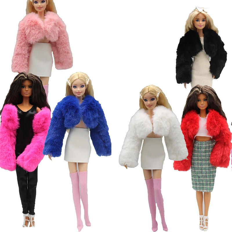 

30cm 1/6 Fur Coat Daily Wear Clothes For Barbies Doll Dress Up Accessories Girls DIY Toys Birthday Christmas Gifts