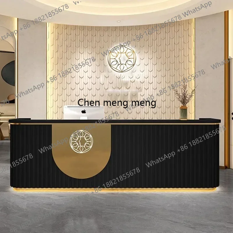 

Hot sales Luxury Office Reception Desks Cashier Counter Pulpit Bar Mobile Reception Counter Register Minimalist Mostrador Trendy