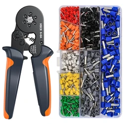 Tubular Terminal Crimping Plier HSC8 6-4/6-6 Crimper Wire Mini Ferrule Crimper Tools Household Electrical Kit With Box Wire Tips